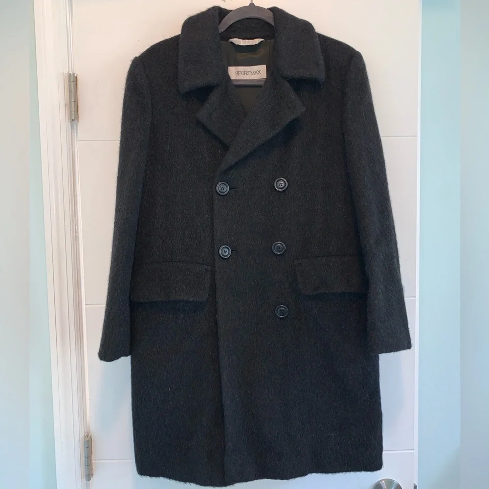 Sportmax Max Mara Womens  Morgana Wool Coat, Black 4 - Picture 3 of 8
